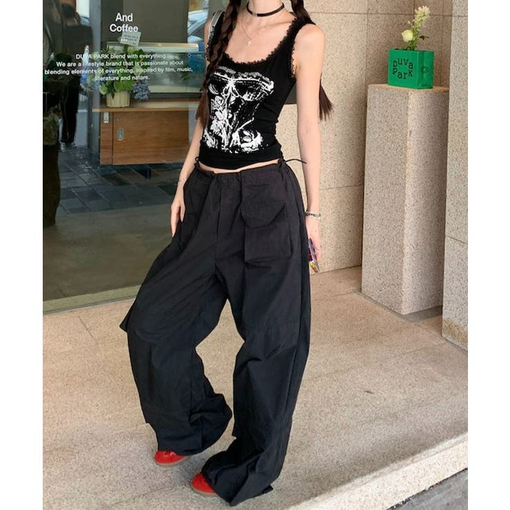 レース地雷系夏服 ヴィンテージ風トップスノースリーブ ショート丈リブタンク | SUNSHINE CLOSET | 詳細画像20 
