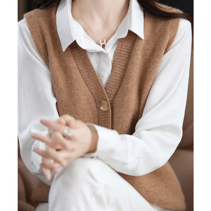 Vネックニットベストレディースニットジレ | SUNSHINE CLOSET | 詳細画像11 