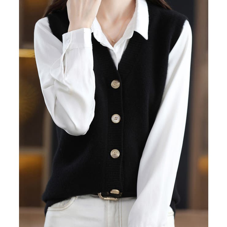 Vネックニットベストレディースニットジレ | SUNSHINE CLOSET | 詳細画像5 