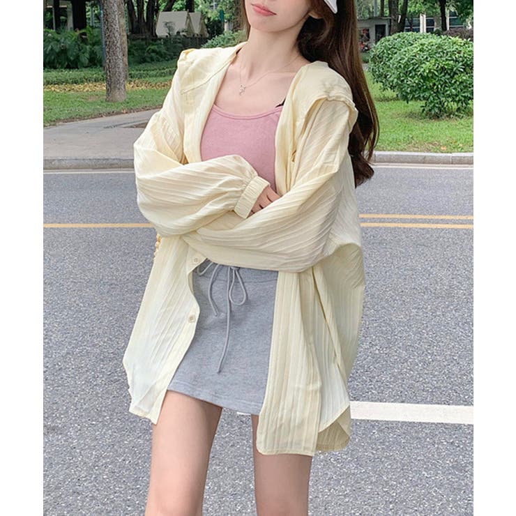 楊柳シャツ薄手 UV対策ロングパーカー レディースおしゃれ羽織り春夏 | SUNSHINE CLOSET | 詳細画像12 