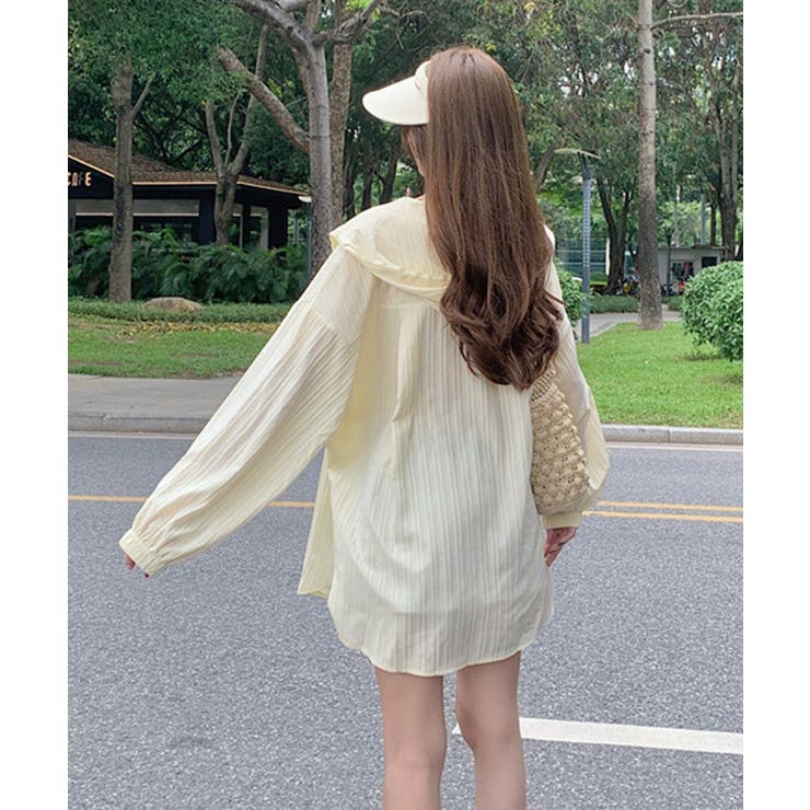 楊柳シャツ薄手 UV対策ロングパーカー レディースおしゃれ羽織り春夏 | SUNSHINE CLOSET | 詳細画像13 