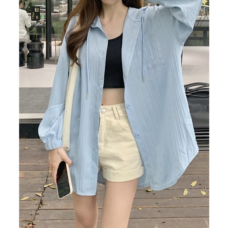 楊柳シャツ薄手 UV対策ロングパーカー レディースおしゃれ羽織り春夏 | SUNSHINE CLOSET | 詳細画像15 