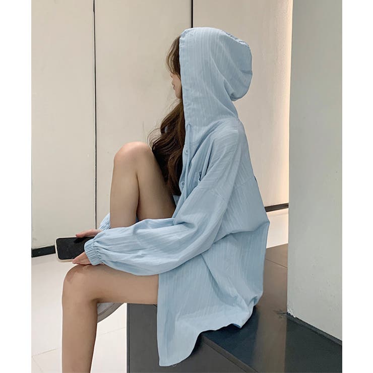 楊柳シャツ薄手 UV対策ロングパーカー レディースおしゃれ羽織り春夏 | SUNSHINE CLOSET | 詳細画像19 