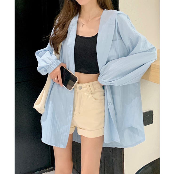 楊柳シャツ薄手 UV対策ロングパーカー レディースおしゃれ羽織り春夏 | SUNSHINE CLOSET | 詳細画像20 