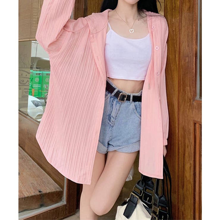 楊柳シャツ薄手 UV対策ロングパーカー レディースおしゃれ羽織り春夏 | SUNSHINE CLOSET | 詳細画像25 