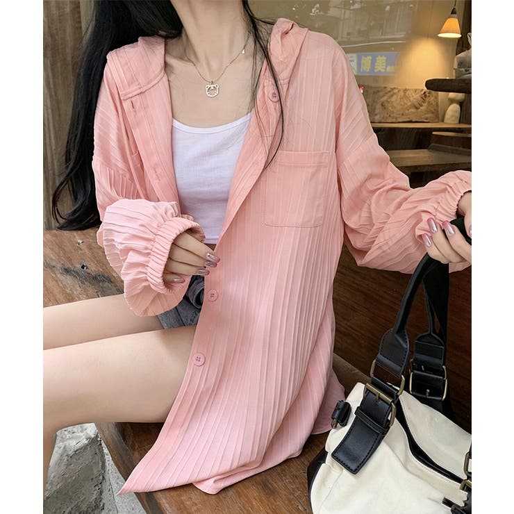楊柳シャツ薄手 UV対策ロングパーカー レディースおしゃれ羽織り春夏 | SUNSHINE CLOSET | 詳細画像29 