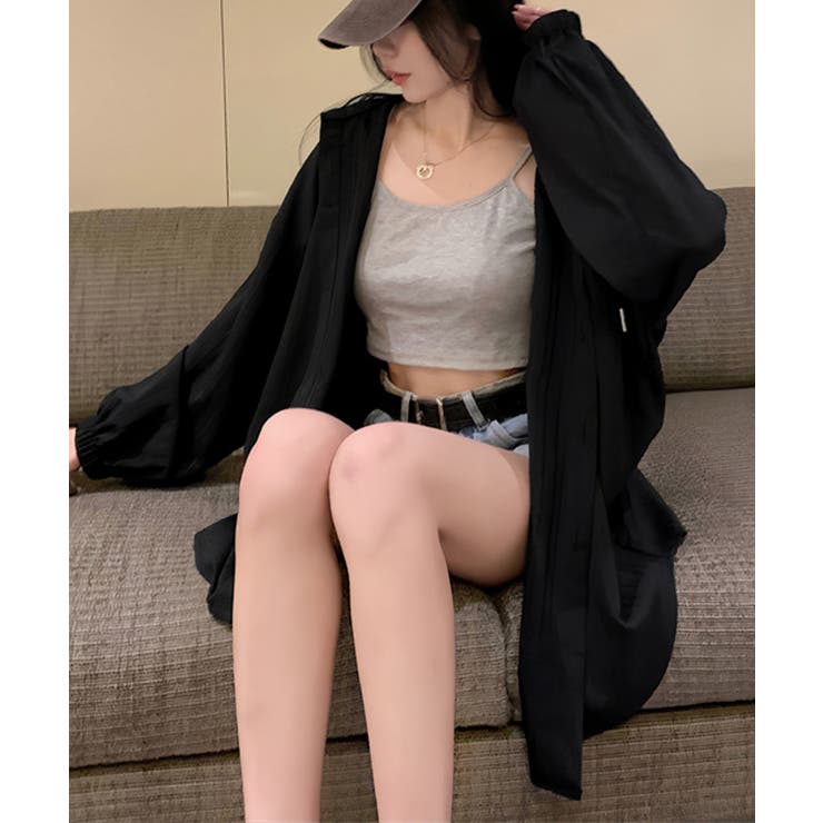 楊柳シャツ薄手 UV対策ロングパーカー レディースおしゃれ羽織り春夏 | SUNSHINE CLOSET | 詳細画像9 