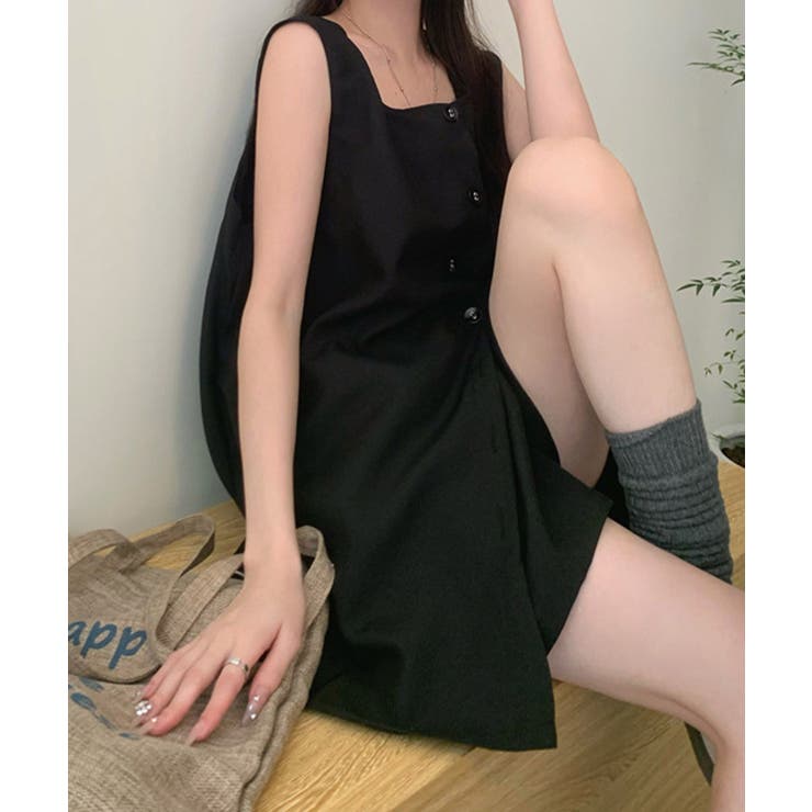 薄手ベスト リネン風短パンセットアップ 涼しげきれいめトップス体型カバー | SUNSHINE CLOSET | 詳細画像24 