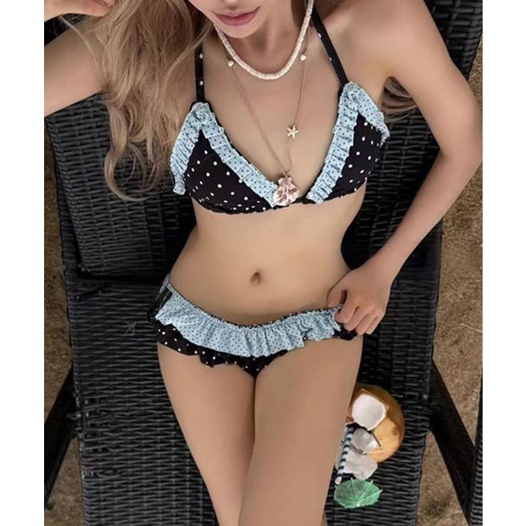 レディースセパレート水着2点セット 水玉柄バンドゥビキニ サイドリボンパンツ | SUNSHINE CLOSET | 詳細画像19 