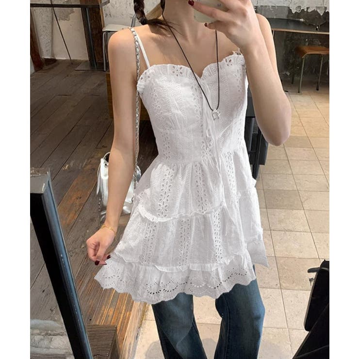 ミニワンピースレディース 刺しゅうレース Aラインワンピース | SUNSHINE CLOSET | 詳細画像1 