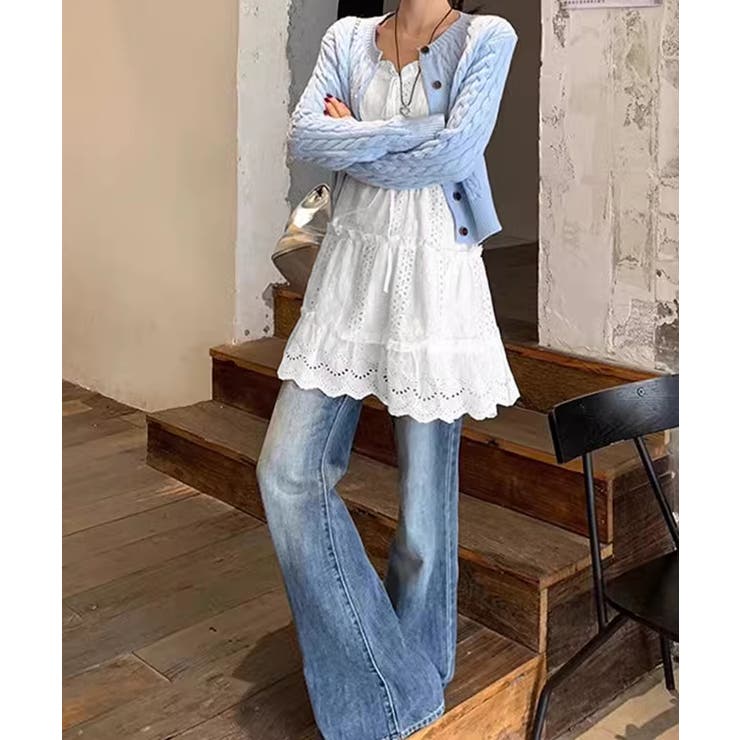 ミニワンピースレディース 刺しゅうレース Aラインワンピース | SUNSHINE CLOSET | 詳細画像11 