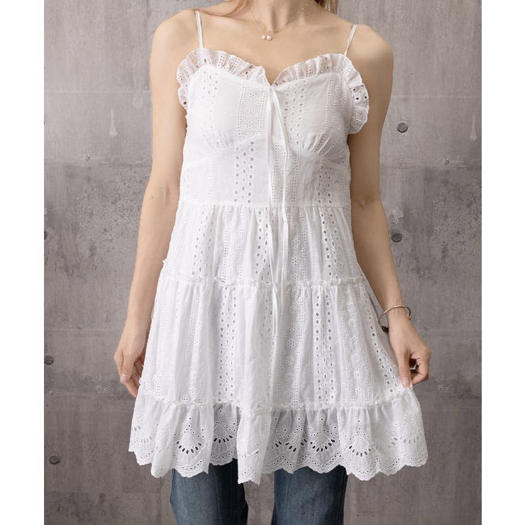 ミニワンピースレディース 刺しゅうレース Aラインワンピース | SUNSHINE CLOSET | 詳細画像14 