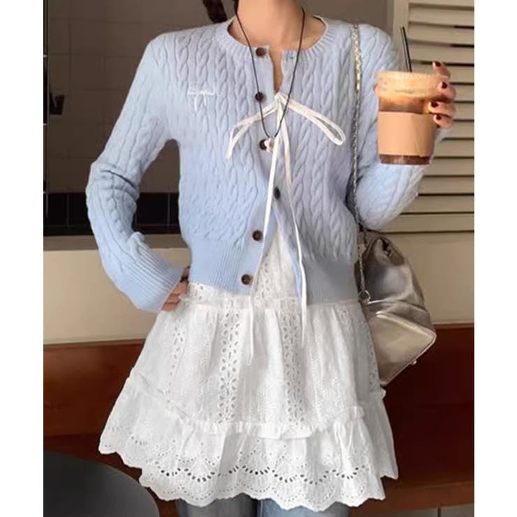 ミニワンピースレディース 刺しゅうレース Aラインワンピース | SUNSHINE CLOSET | 詳細画像7 