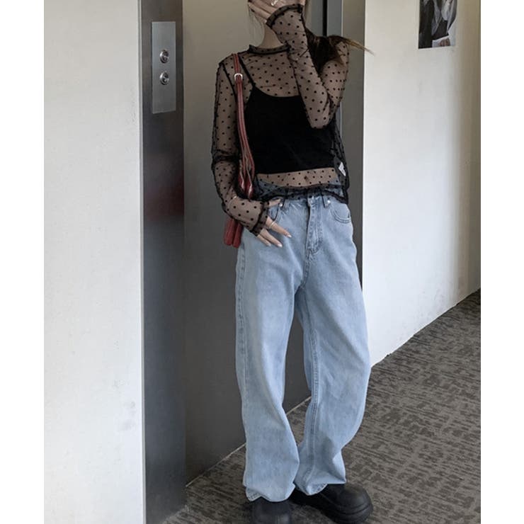 レディース ポルカドットチュールブラウス大人可愛い重ね着 薄手レイヤードインナー… | SUNSHINE CLOSET | 詳細画像11 