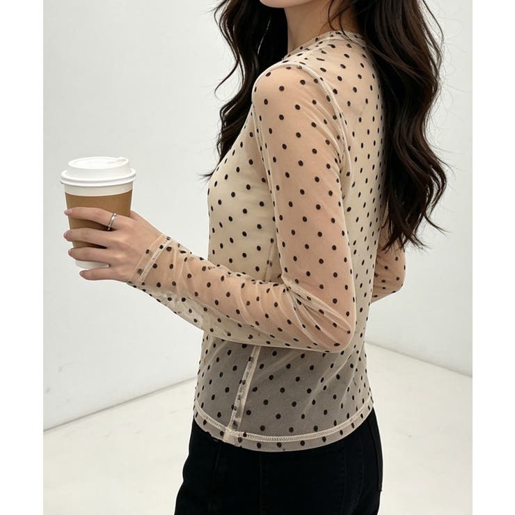 レディース ポルカドットチュールブラウス大人可愛い重ね着 薄手レイヤードインナー… | SUNSHINE CLOSET | 詳細画像25 