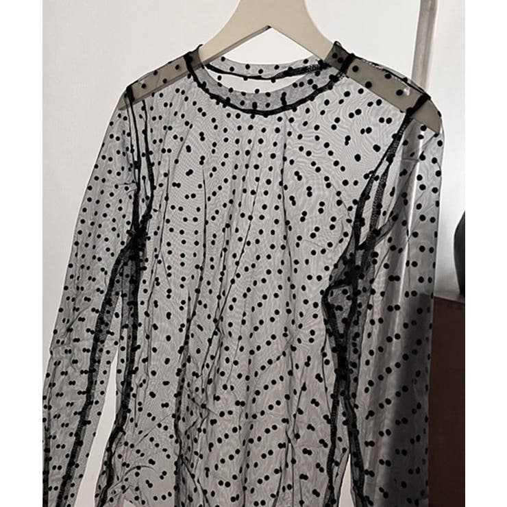 レディース ポルカドットチュールブラウス大人可愛い重ね着 薄手レイヤードインナー… | SUNSHINE CLOSET | 詳細画像30 