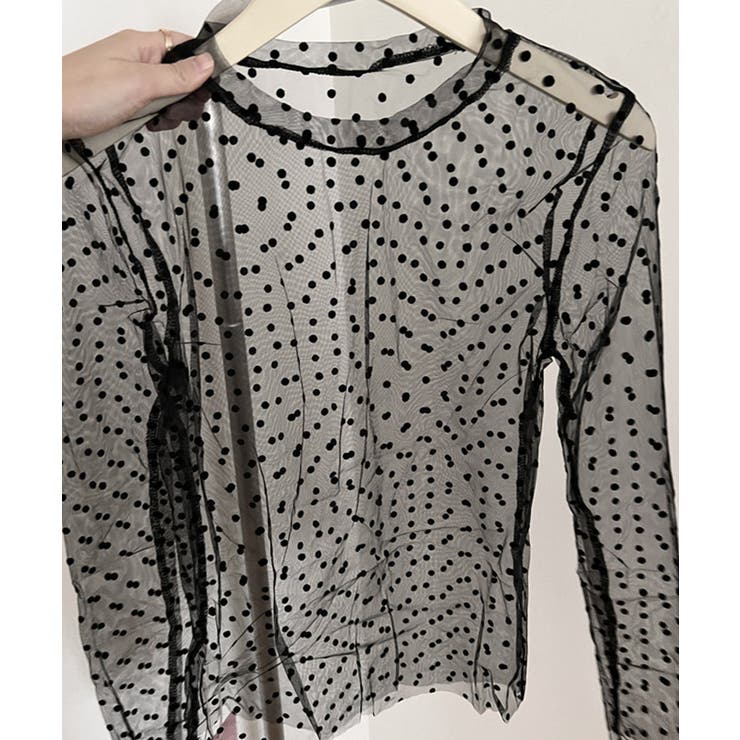 レディース ポルカドットチュールブラウス大人可愛い重ね着 薄手レイヤードインナー… | SUNSHINE CLOSET | 詳細画像31 