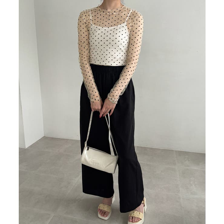 レディース ポルカドットチュールブラウス大人可愛い重ね着 薄手レイヤードインナー… | SUNSHINE CLOSET | 詳細画像36 