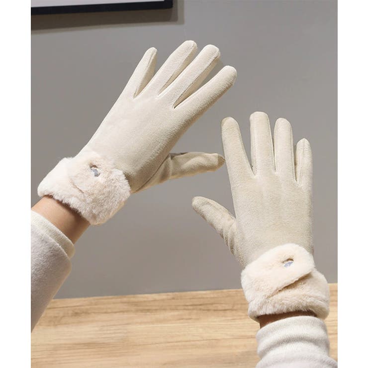 タッチパネル対応ファー付き手袋スエード調 | SUNSHINE CLOSET | 詳細画像3 