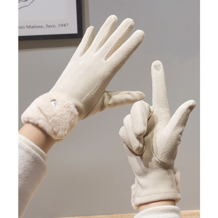 タッチパネル対応ファー付き手袋スエード調 | SUNSHINE CLOSET | 詳細画像4 