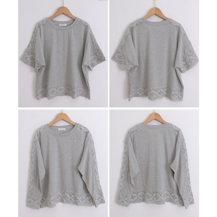 レディースレーストップス 透け感袖カットソーきれいめ 体型カバー | SUNSHINE CLOSET | 詳細画像32 