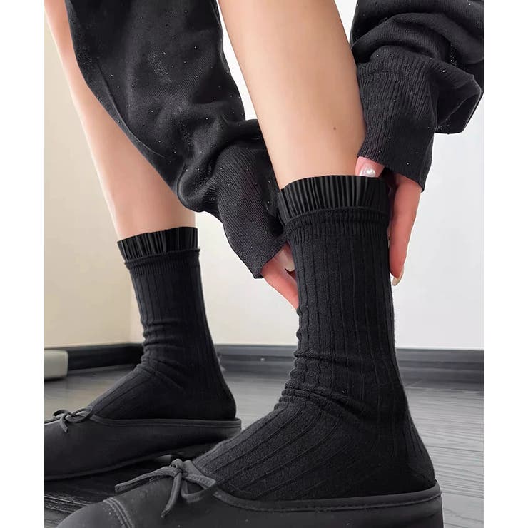 プリーツフリルソックス ミドル丈無地靴下 | SUNSHINE CLOSET | 詳細画像11 