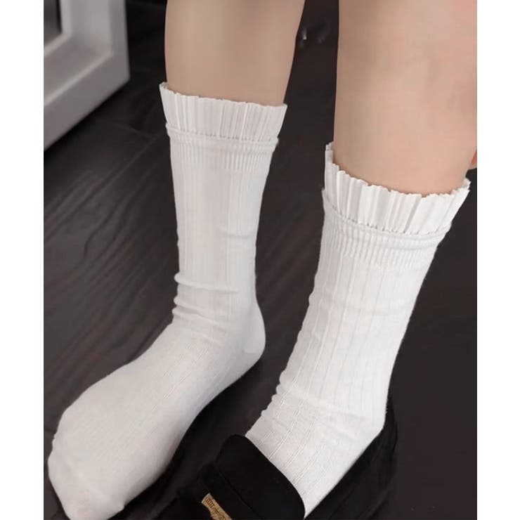 プリーツフリルソックス ミドル丈無地靴下 | SUNSHINE CLOSET | 詳細画像3 
