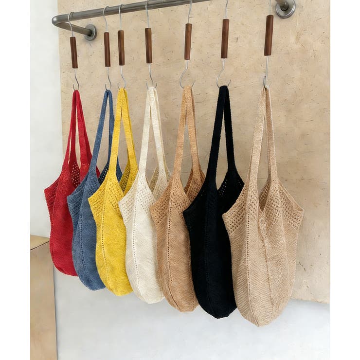 大きめナチュラルバッグ 透かし編みニット鞄 A4収納可 | SUNSHINE CLOSET | 詳細画像13 