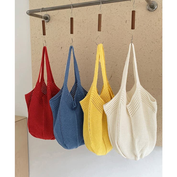 大きめナチュラルバッグ 透かし編みニット鞄 A4収納可 | SUNSHINE CLOSET | 詳細画像14 