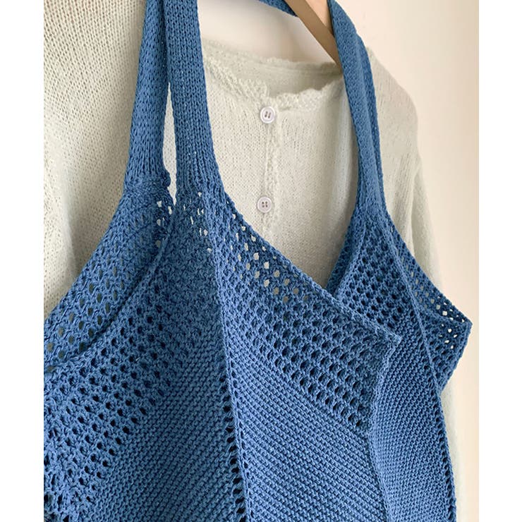 大きめナチュラルバッグ 透かし編みニット鞄 A4収納可 | SUNSHINE CLOSET | 詳細画像19 