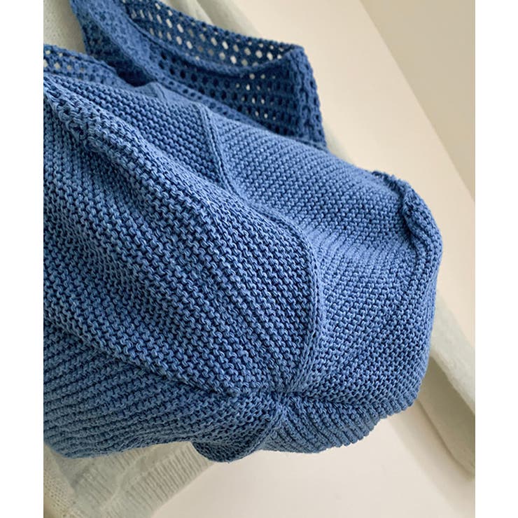 大きめナチュラルバッグ 透かし編みニット鞄 A4収納可 | SUNSHINE CLOSET | 詳細画像21 
