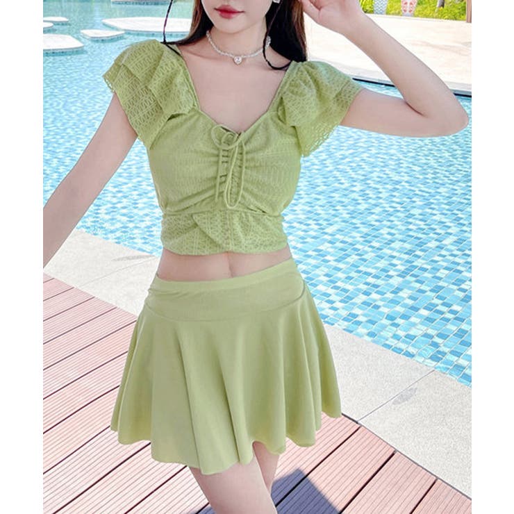 ドローストリングトップスフリル袖 チラ見え防止インナーパンツ付きフレアスカート … | SUNSHINE CLOSET | 詳細画像10 