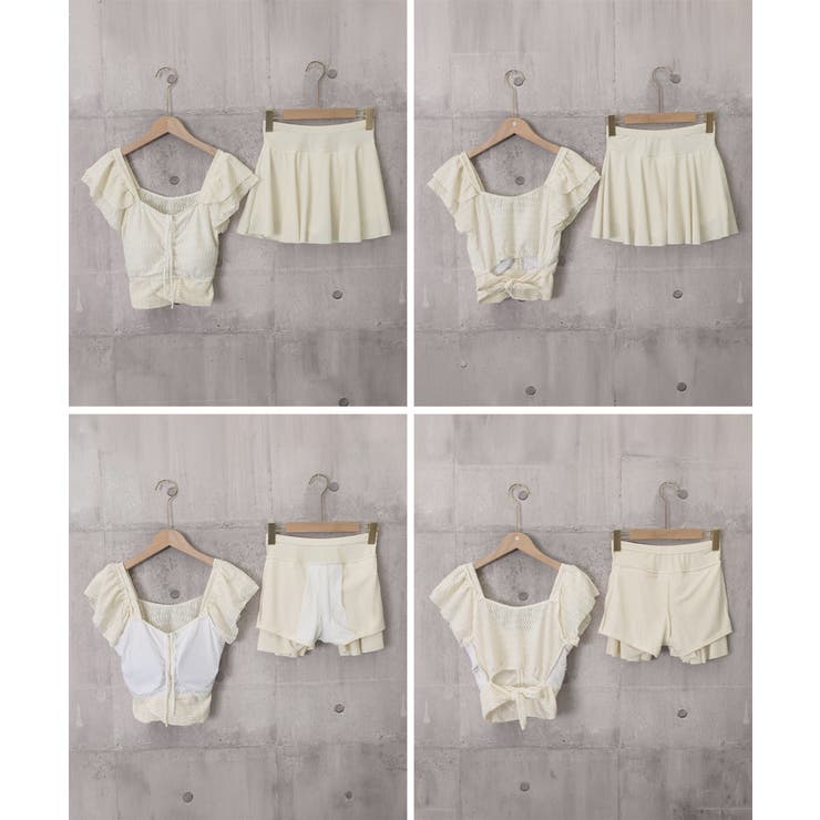 ドローストリングトップスフリル袖 チラ見え防止インナーパンツ付きフレアスカート … | SUNSHINE CLOSET | 詳細画像15 