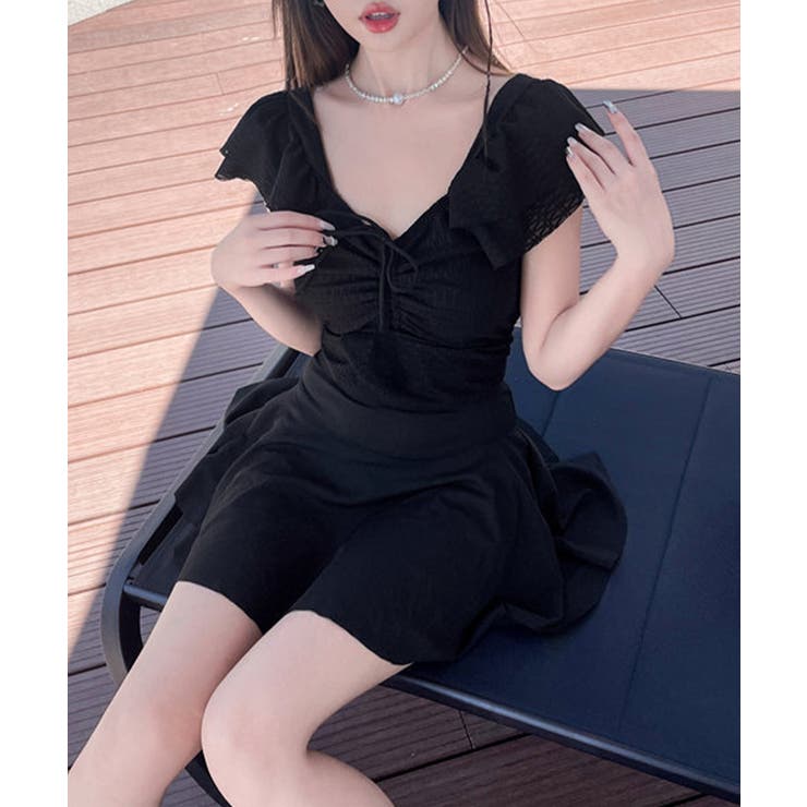 ドローストリングトップスフリル袖 チラ見え防止インナーパンツ付きフレアスカート … | SUNSHINE CLOSET | 詳細画像5 