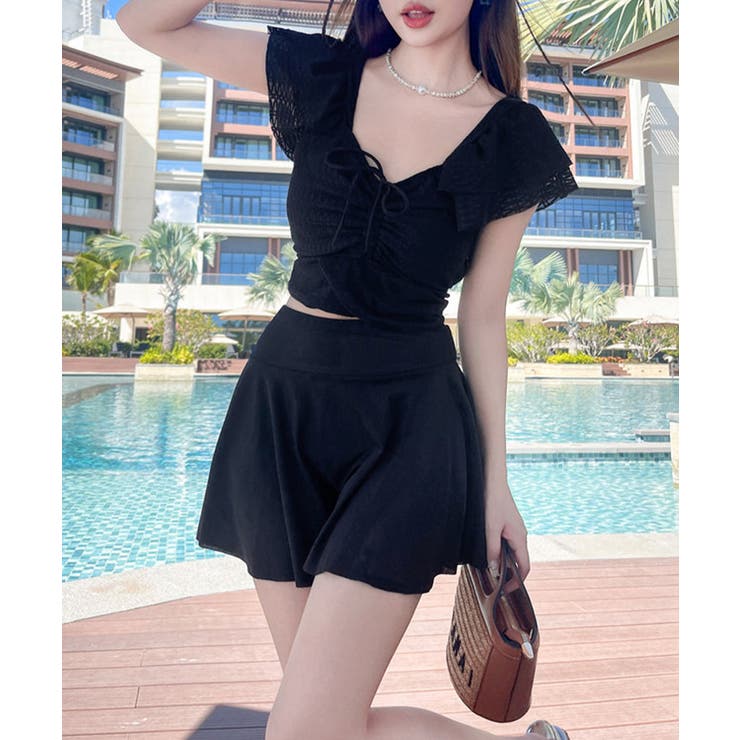 ドローストリングトップスフリル袖 チラ見え防止インナーパンツ付きフレアスカート … | SUNSHINE CLOSET | 詳細画像6 