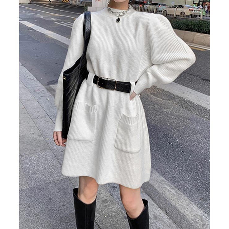 ベルト付きニットワンピースウエストマーク | SUNSHINE CLOSET | 詳細画像10