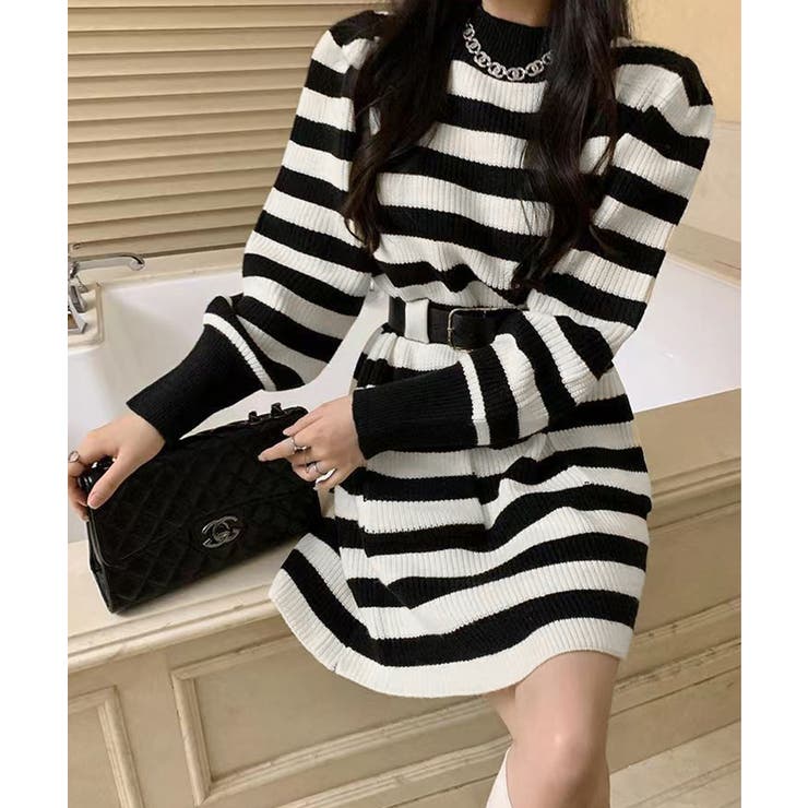 ベルト付きニットワンピースウエストマーク | SUNSHINE CLOSET | 詳細画像17