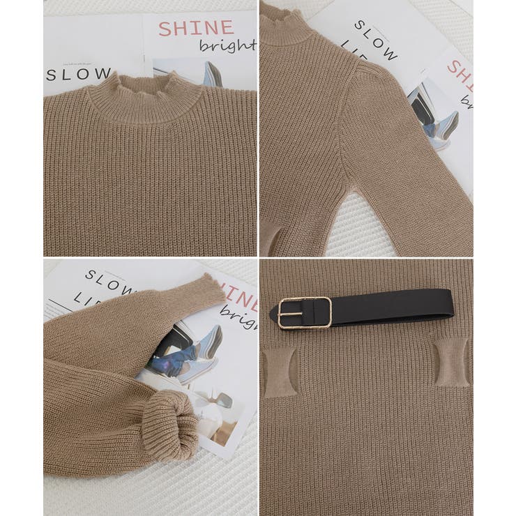 ベルト付きニットワンピースウエストマーク | SUNSHINE CLOSET | 詳細画像26