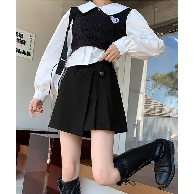 プリーツキュロットパンツ ウール風 秋冬 | SUNSHINE CLOSET | 詳細画像15 