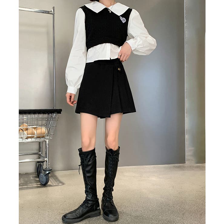 プリーツキュロットパンツ ウール風 秋冬 | SUNSHINE CLOSET | 詳細画像8 