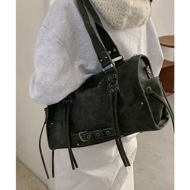 レディーススエード調ボストンバッグ ヴィンテージ風ワンショルダーバッグ おしゃれ… | SUNSHINE CLOSET | 詳細画像14 