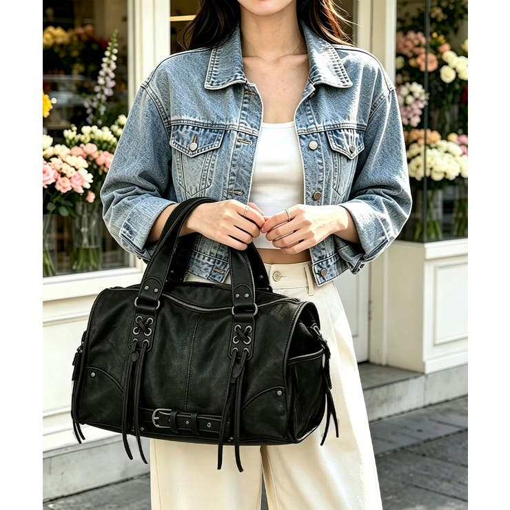 レディーススエード調ボストンバッグ ヴィンテージ風ワンショルダーバッグ おしゃれ… | SUNSHINE CLOSET | 詳細画像15 