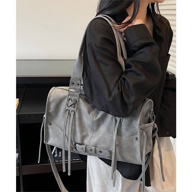 レディーススエード調ボストンバッグ ヴィンテージ風ワンショルダーバッグ おしゃれ… | SUNSHINE CLOSET | 詳細画像2 