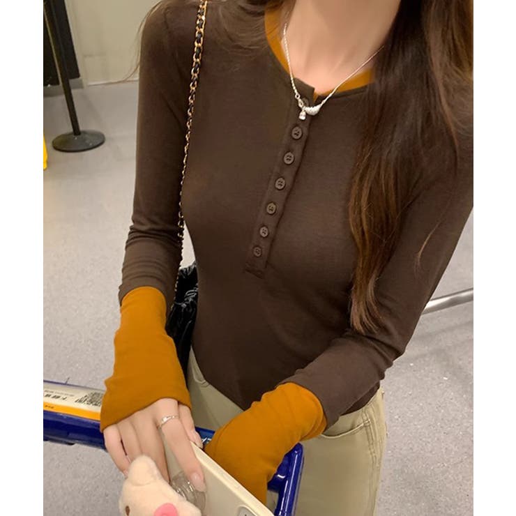 配色ヘンリーシャツハーフボタンカットソー | SUNSHINE CLOSET | 詳細画像10 