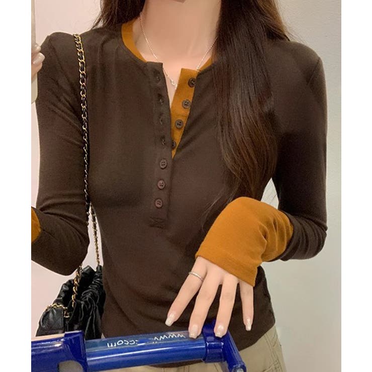 配色ヘンリーシャツハーフボタンカットソー | SUNSHINE CLOSET | 詳細画像11 