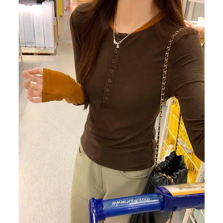 配色ヘンリーシャツハーフボタンカットソー | SUNSHINE CLOSET | 詳細画像12 