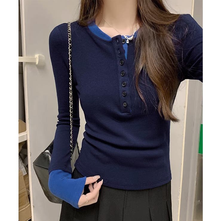 配色ヘンリーシャツハーフボタンカットソー | SUNSHINE CLOSET | 詳細画像16 