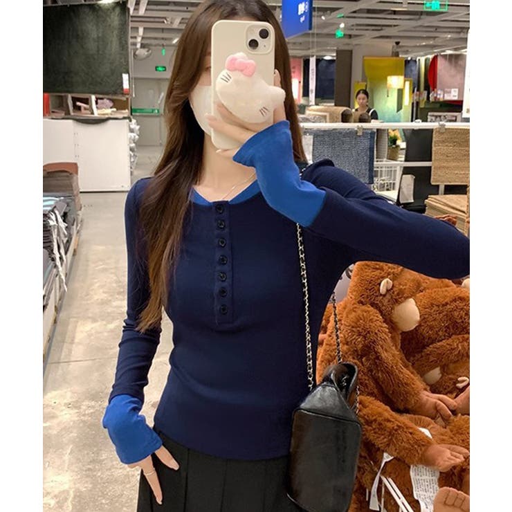 配色ヘンリーシャツハーフボタンカットソー | SUNSHINE CLOSET | 詳細画像18 