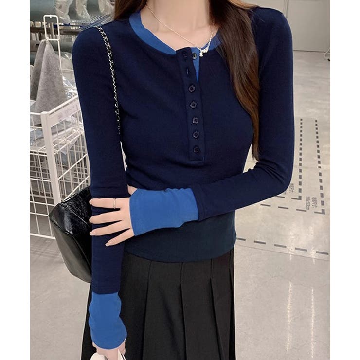 配色ヘンリーシャツハーフボタンカットソー | SUNSHINE CLOSET | 詳細画像19 