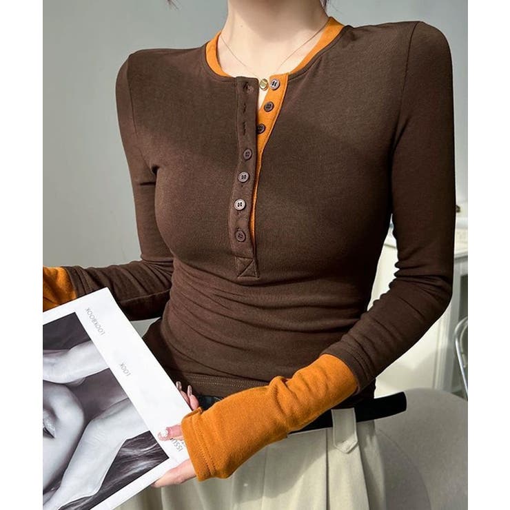 配色ヘンリーシャツハーフボタンカットソー | SUNSHINE CLOSET | 詳細画像26 